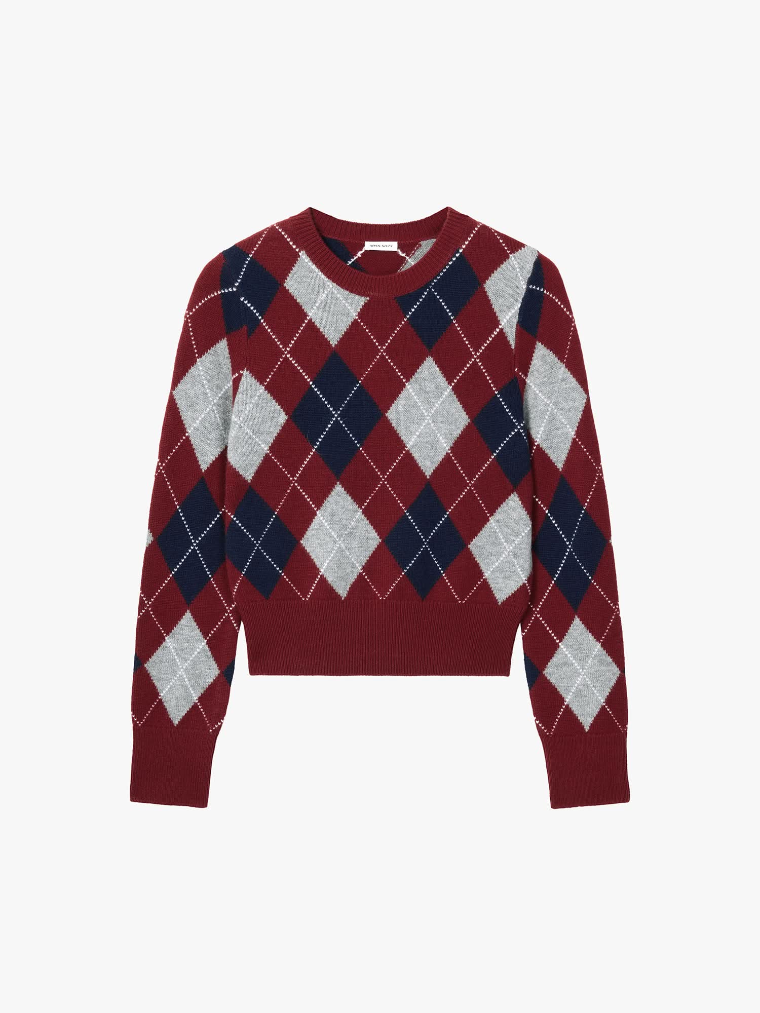 Argyle Wool Knit Top