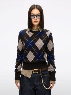 Argyle Wool Knit Top