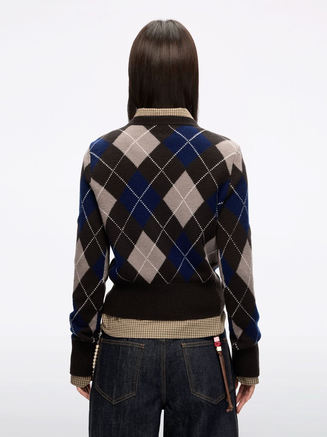 Argyle Wool Knit Top