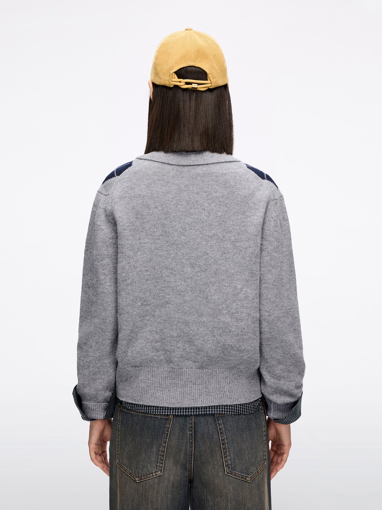 Argyle Wool Knit Top