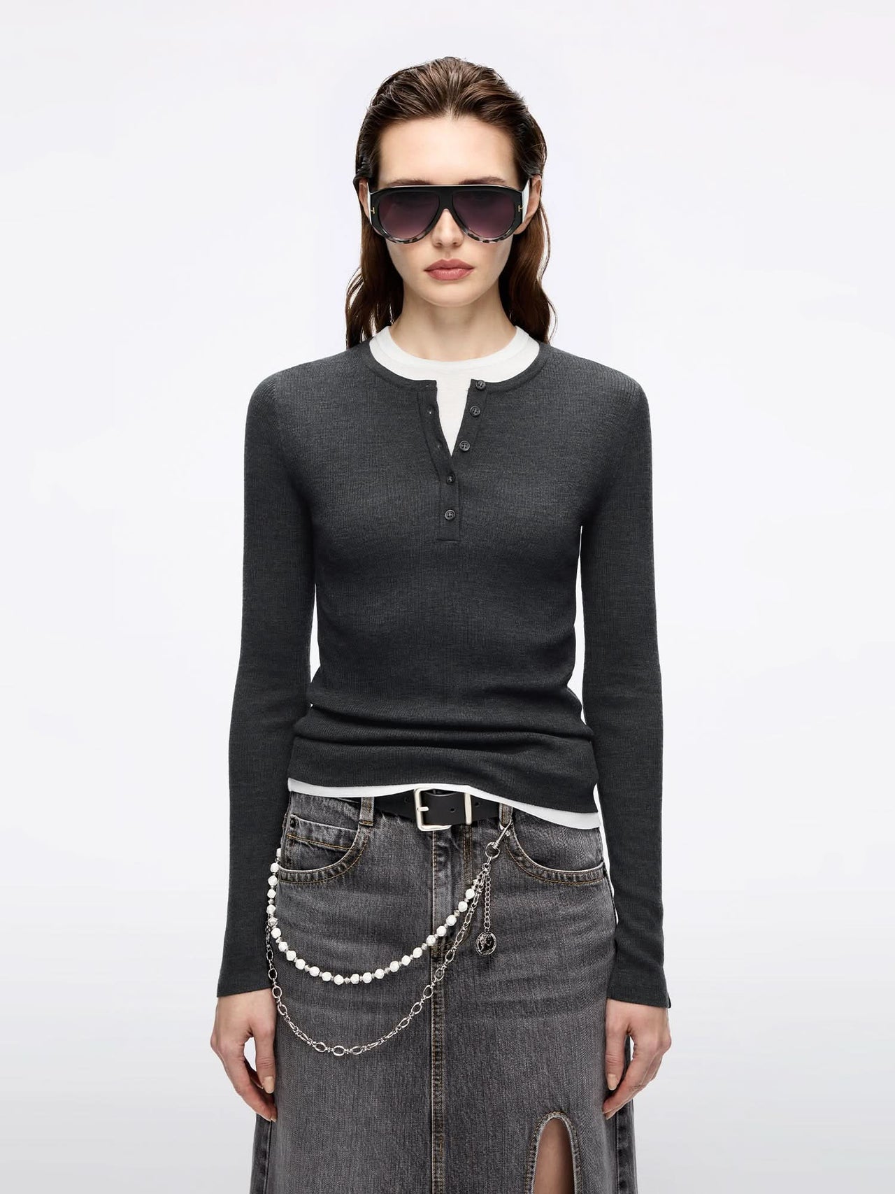 Faux Layered Knit Top
