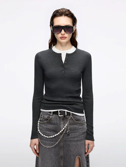 Faux Layered Knit Top