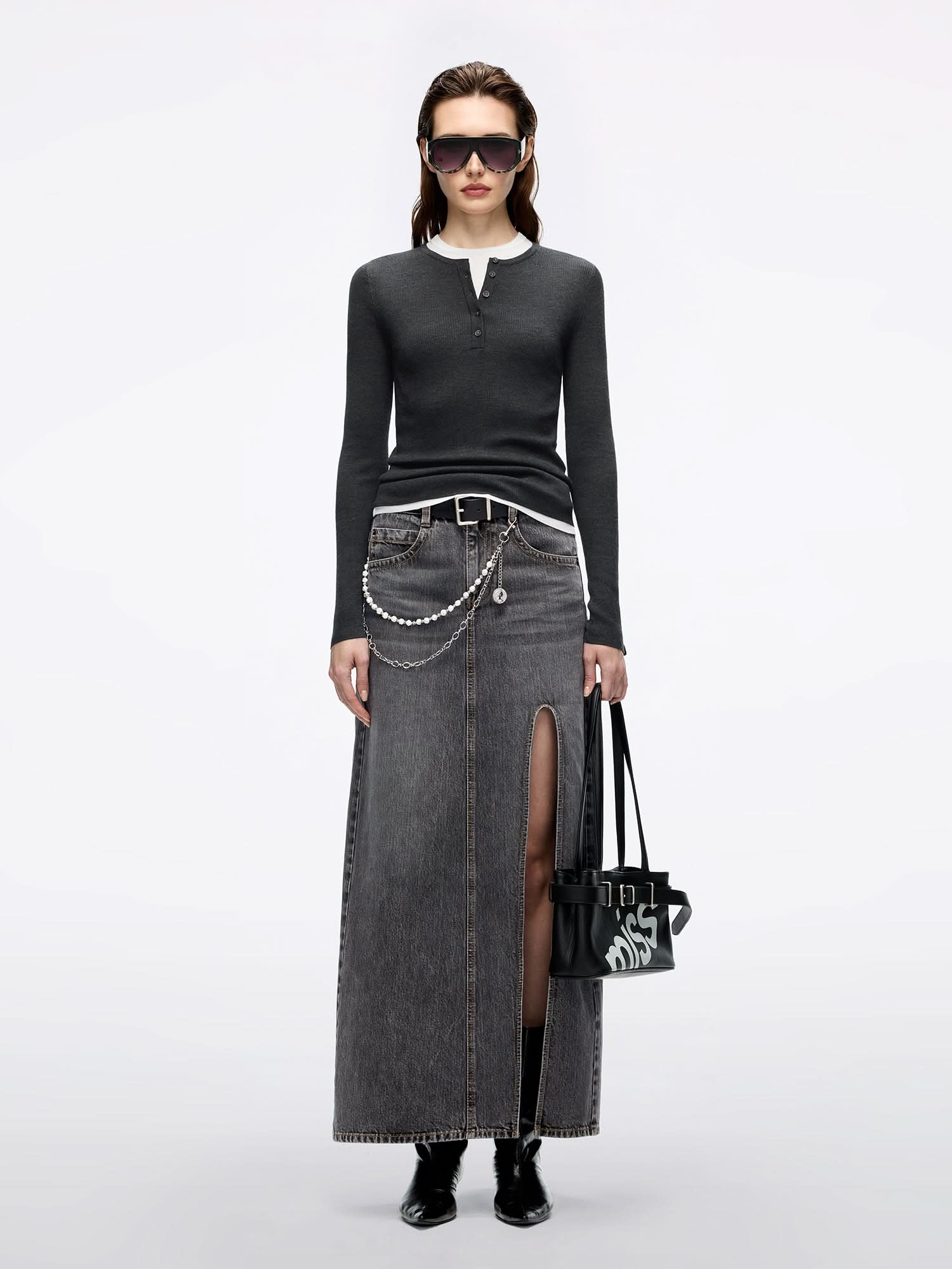 Faux Layered Knit Top