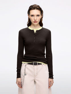 Faux Layered Knit Top