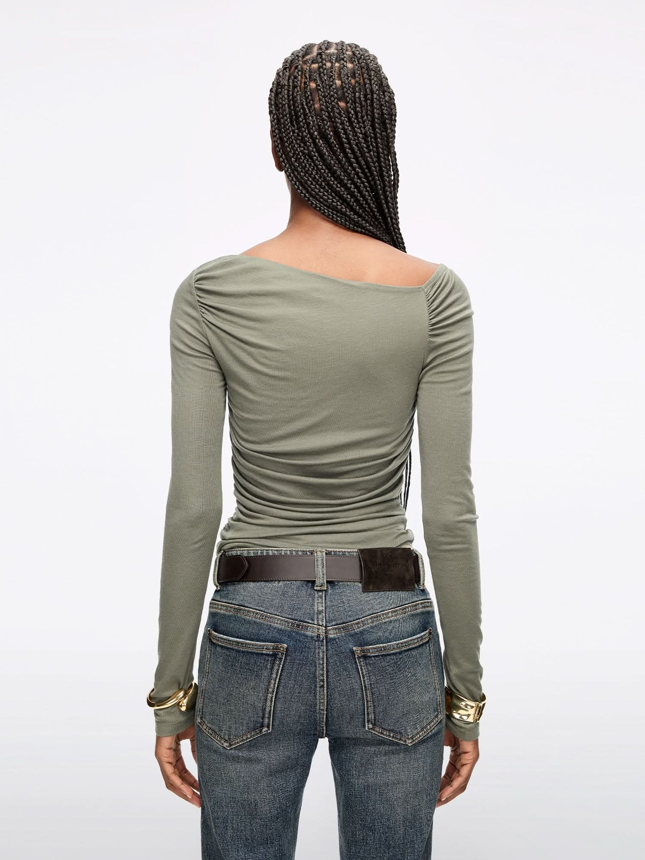 Asymmetrical Pleated T-Shirt