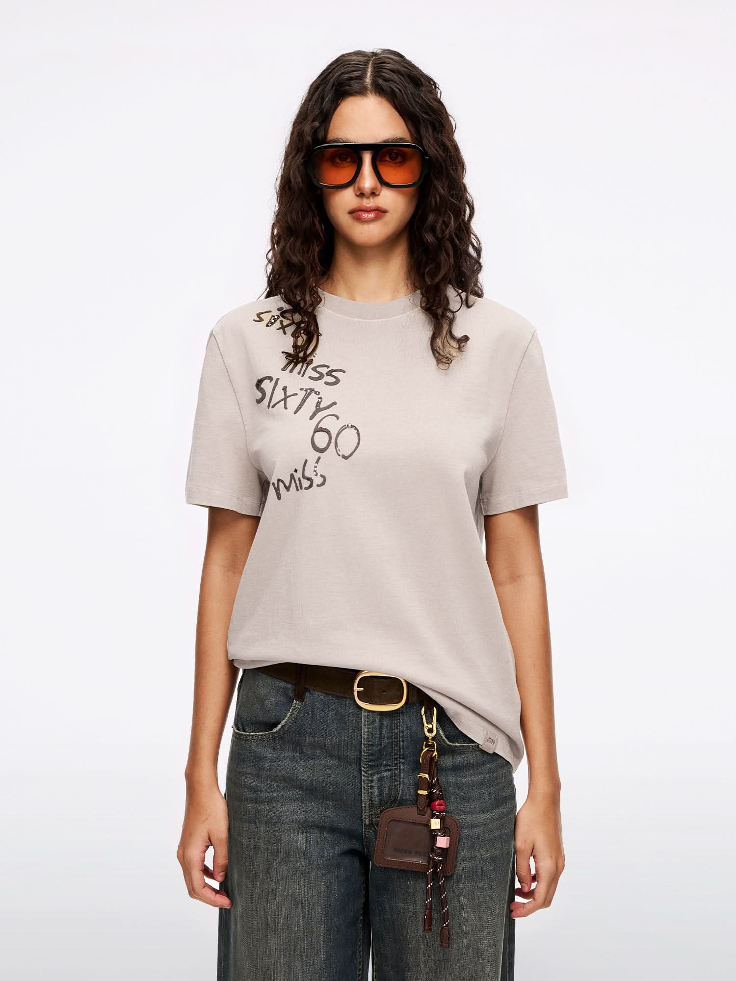 Rhinestone Embroidered T-Shirt