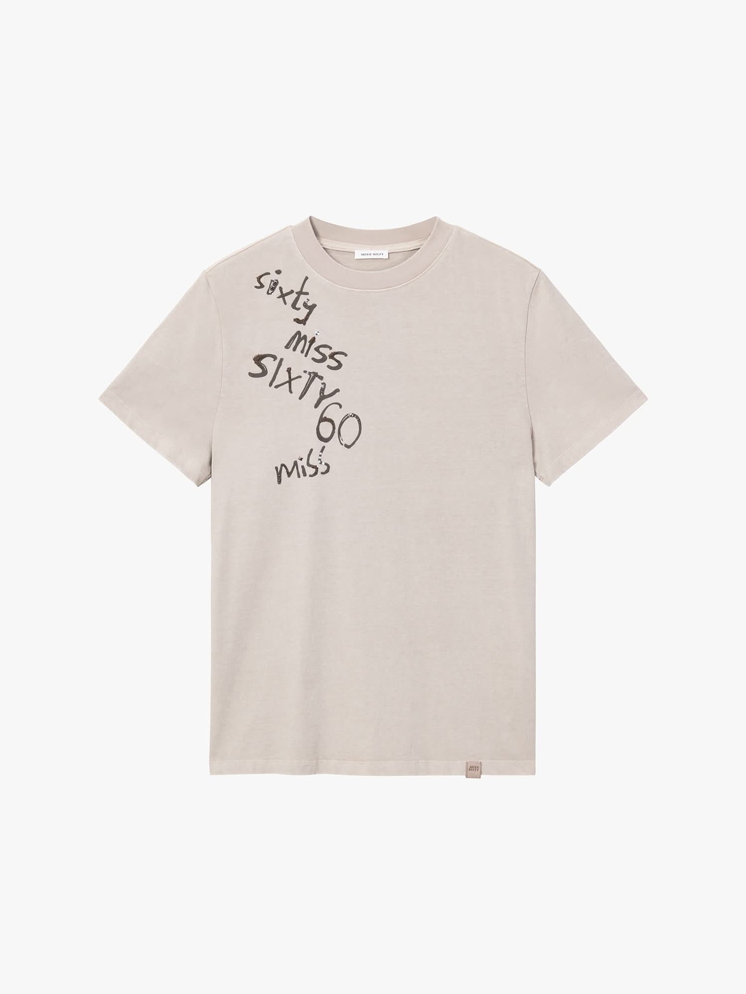 Rhinestone Embroidered T-Shirt
