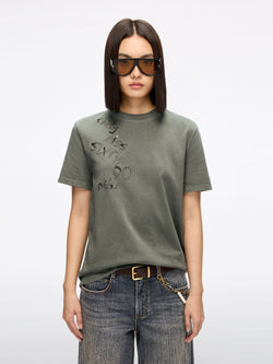 Rhinestone Embroidered T-Shirt