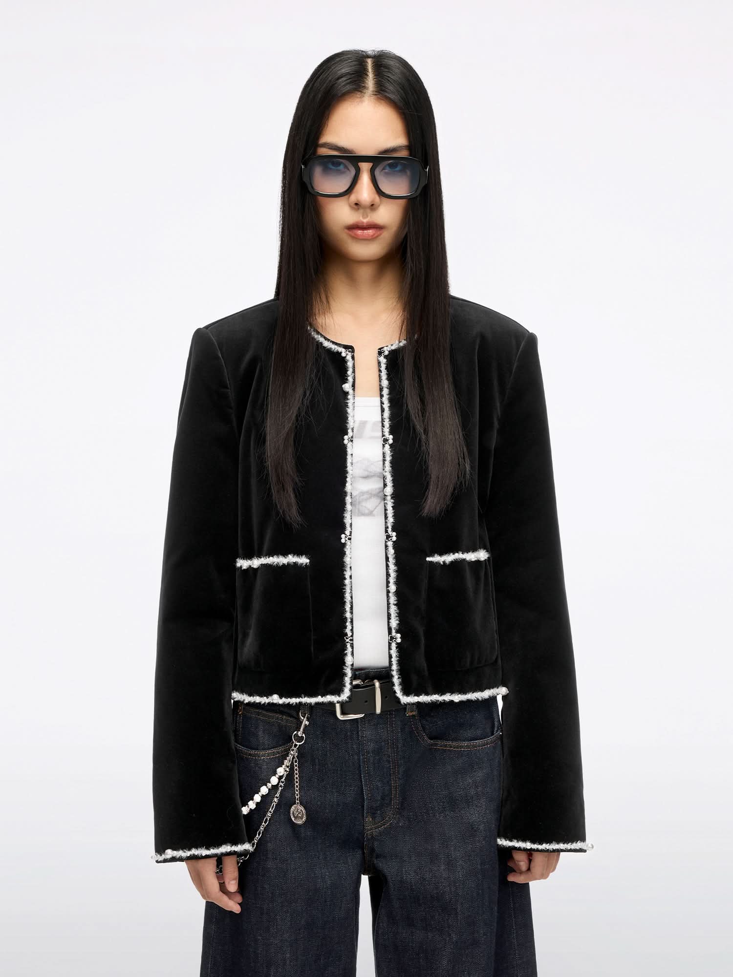 Embellished Velvet Jacket