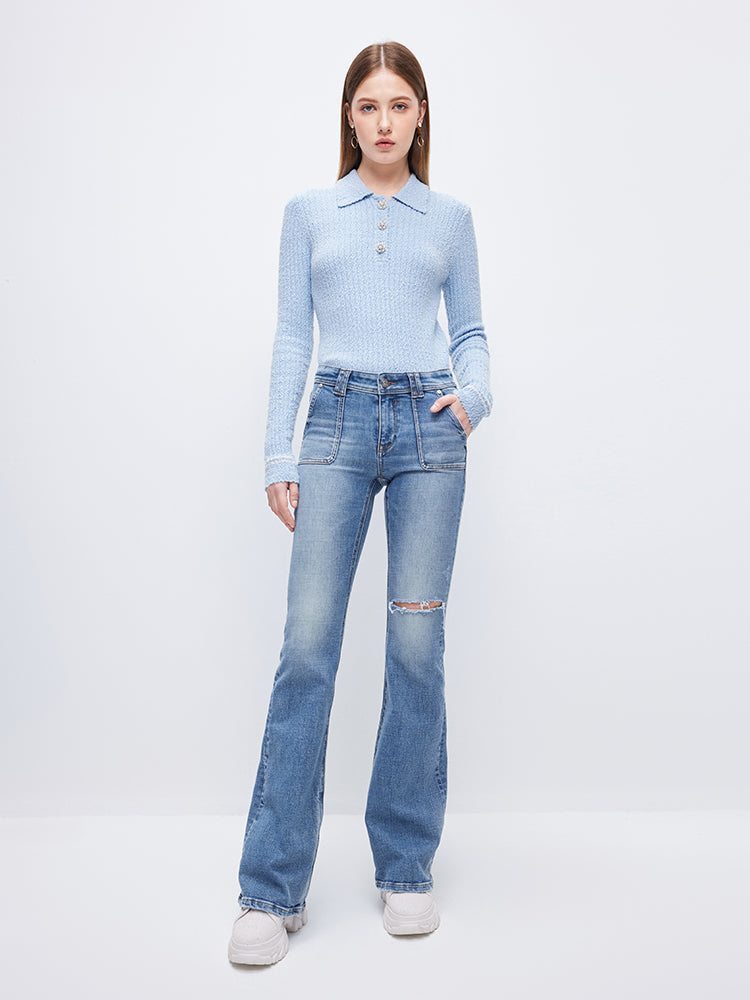 Vintage Light Blue Slight Flared Jeans