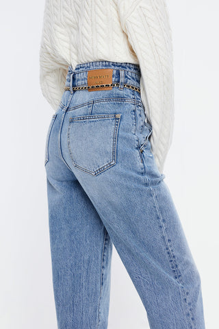Straight Fit Jeans With Chain