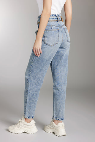 Straight Fit Jeans With Chain