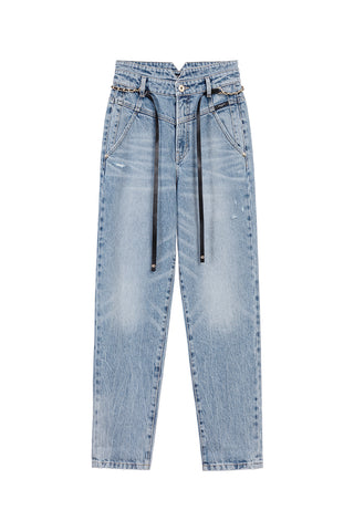 Straight Fit Jeans With Chain