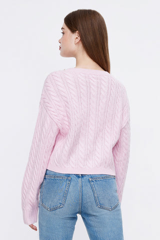 Vintage Braided Sweater With Metallic Chain