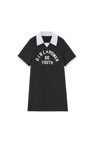 Contrasting Colour English Letter Dress