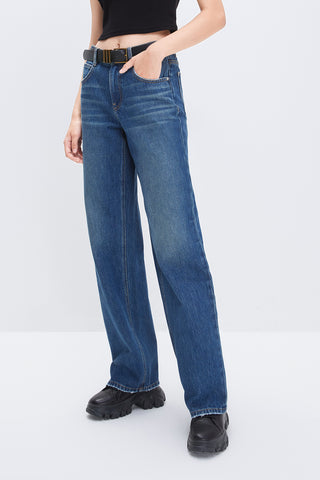 Straight  And Fitted Cotton Jeans