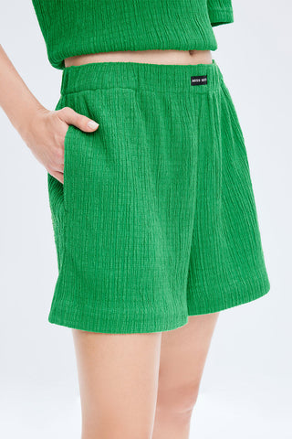 Green Casual Shorts