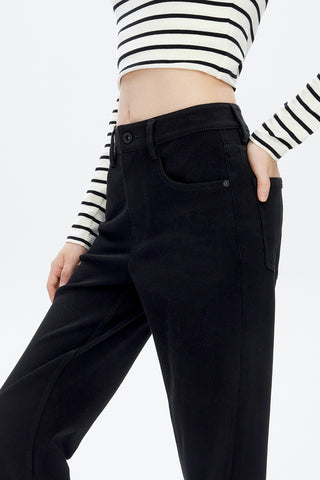 Black Straight Stretchy Jeans