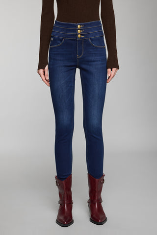 High Waist Slim Fit Blue Jeans