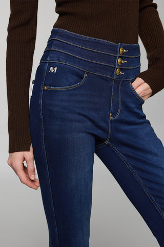 High Waist Slim Fit Blue Jeans