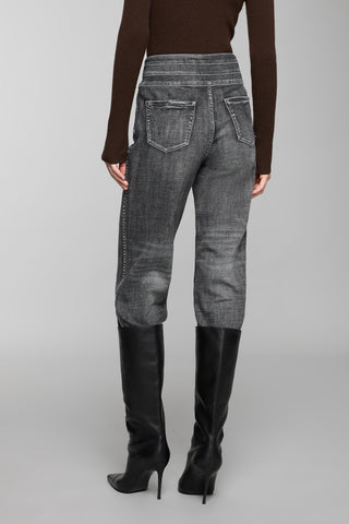 Black And Gray Straight Fit Jeans