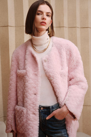 Misty Faux Fur Jacket - Blush Pink Fluffy Soft Winter Warm Coat – Runway  Goddess