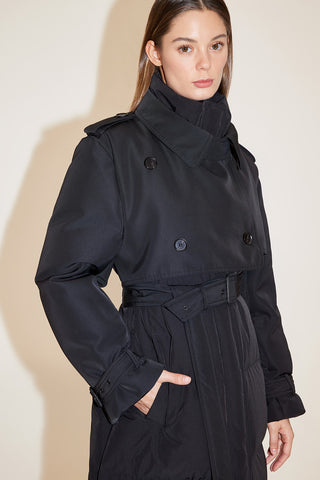 Warm And Windproof Long Down Jacket With Stand-Up Collar And Belt