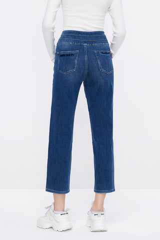 High Waist Loose Straight Fit Cashmere Jeans