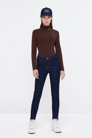 Mid-Rise Navy Blue Skinny Jeans