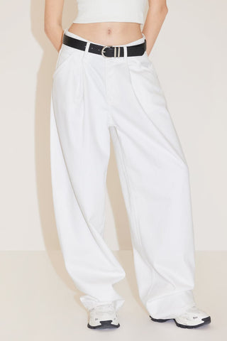 White Straight Relaxed Fit Jeans