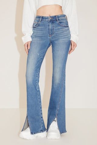 Vintage Ripped Flared Slit Jeans