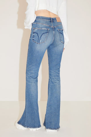 Vintage Ripped Flared Slited Jeans