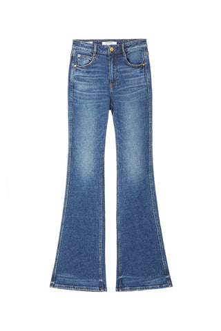Vintage Dark Blue Slim Fit Flared Jeans