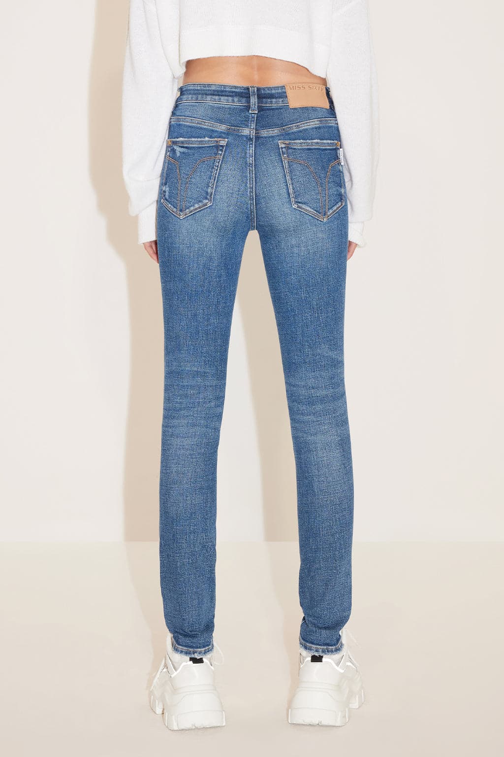 Dark Blue Slim Fit Ripped Jeans
