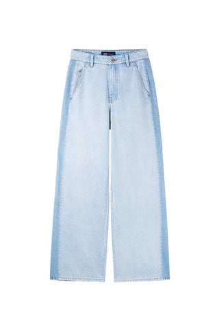 Relaxed Colour Block Wide-Leg Jeans