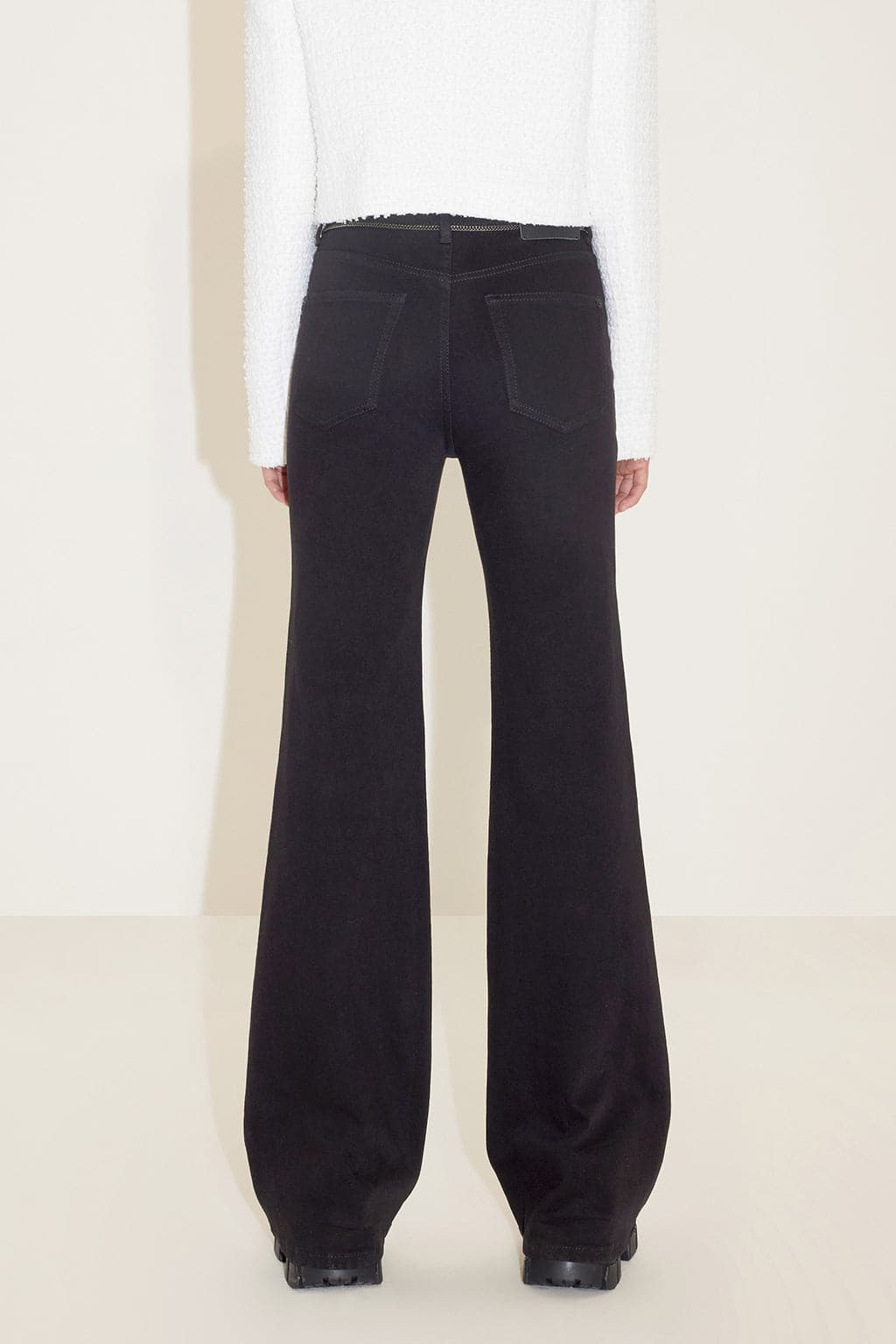 High Waist Flare Jeans With Waist Chain