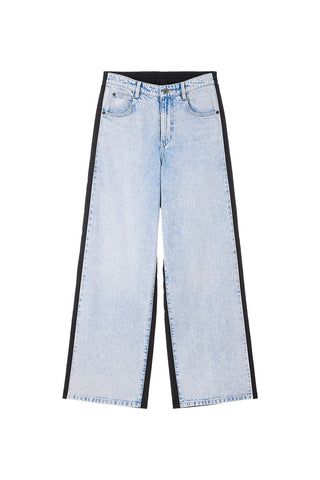Wide Leg Jeans With Patchwork