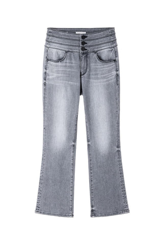 High Waist Light Grey Flared Jeans