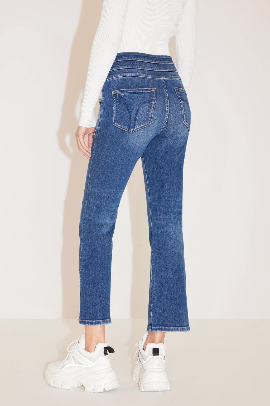 High Waist Ripped Flared Jeans