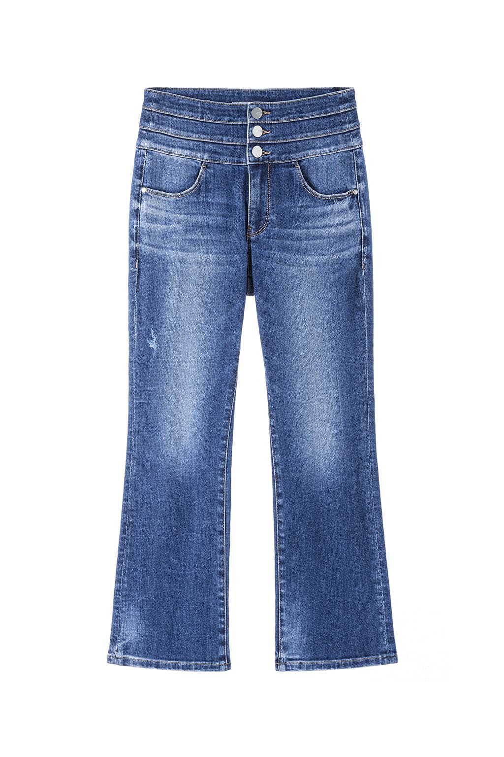 High Waist Ripped Flared Jeans