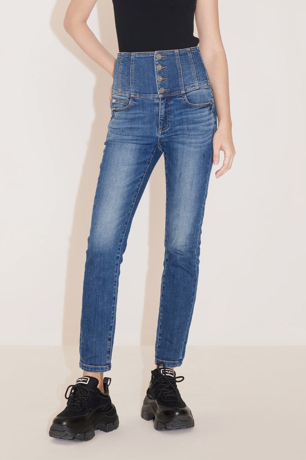 Four Buttons Super High Waist Slim Jeans – MISS SIXTY