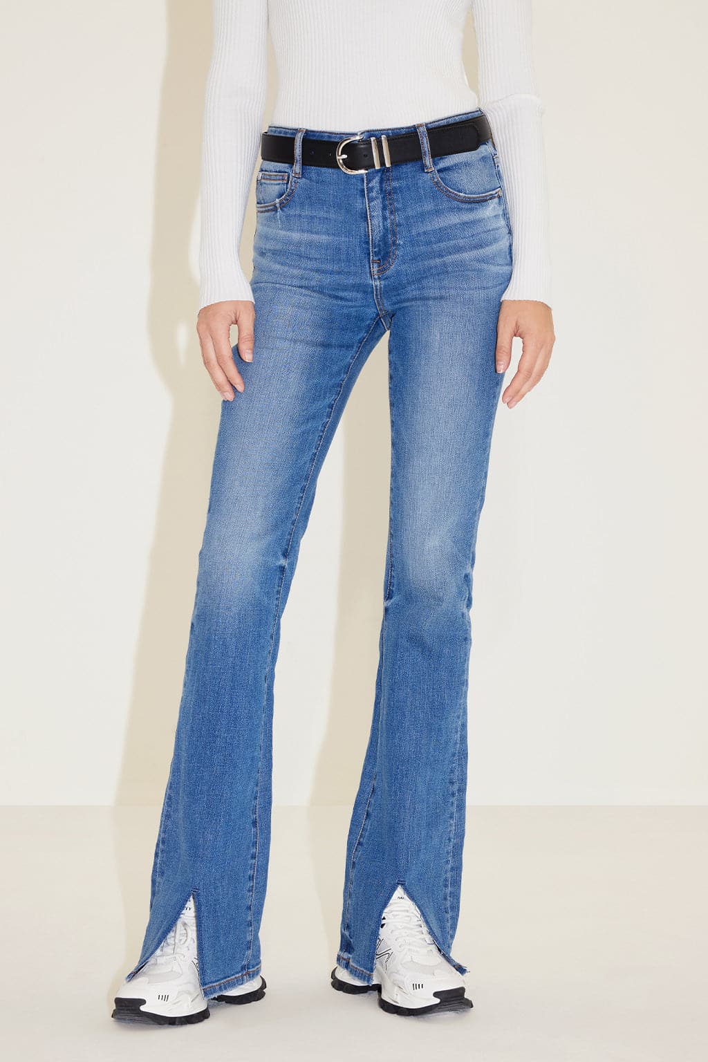 Vintage Slim Fit Flared Slit Jeans