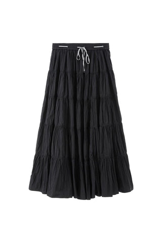 Elastic Waist Paneled Skirt