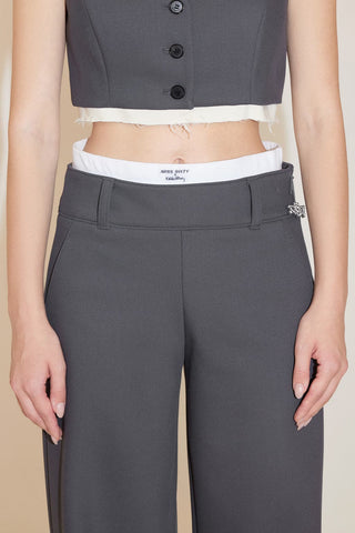 Relaxed Straight Fit Trouser With Double Waisted