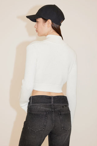 Cropped Woolen Jacket With Double Zipper