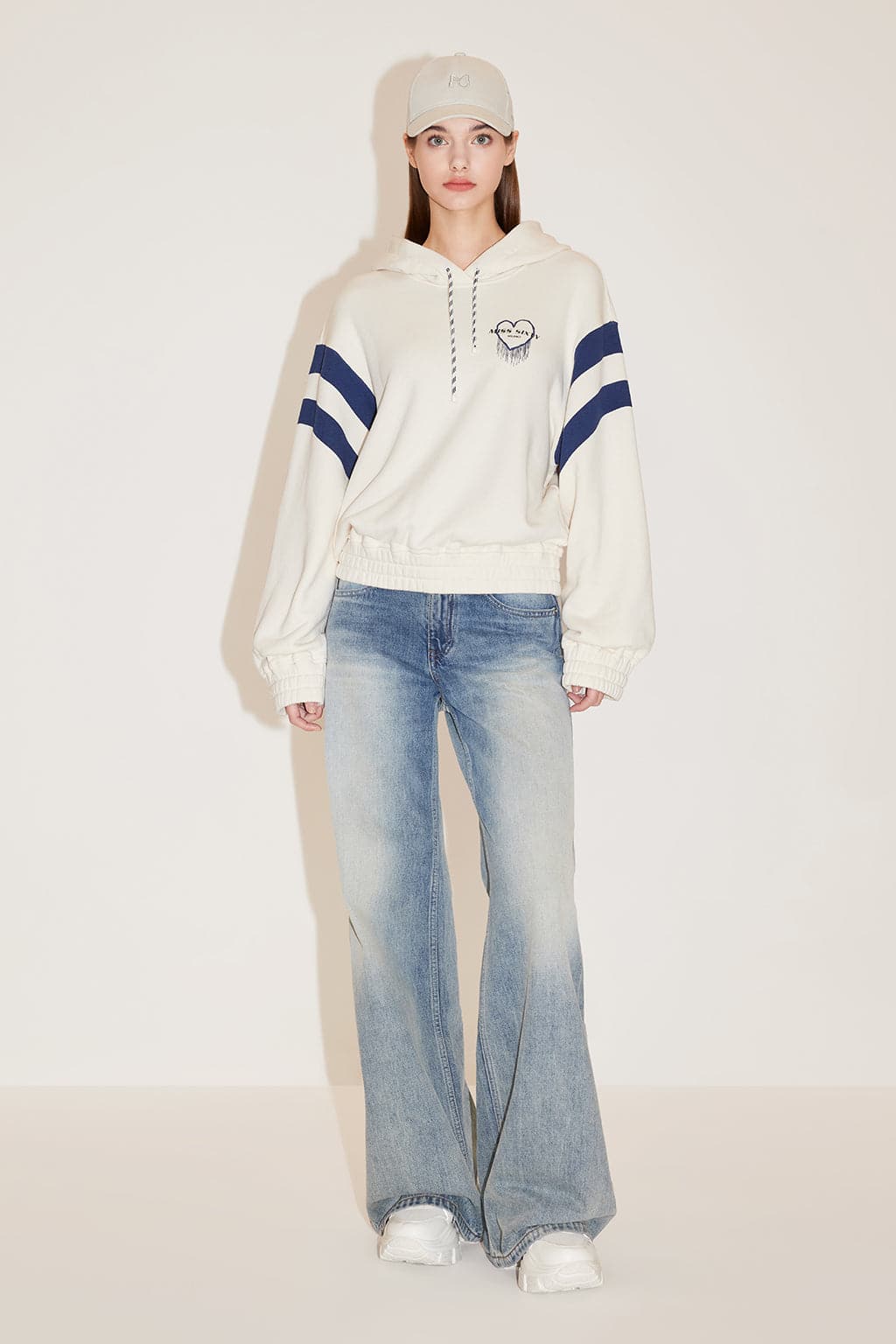 Sporty Colour Block Hooded Sweatshirt