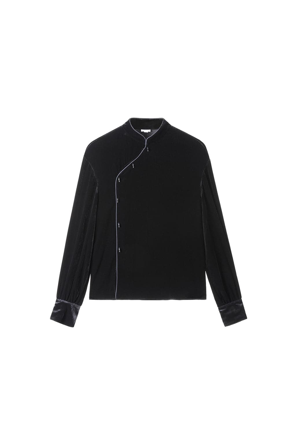 Mandarin Stand Collar And Button Shirt
