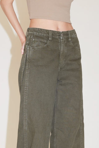 Vintage Gray And Green Cargo Wide Leg Jeans