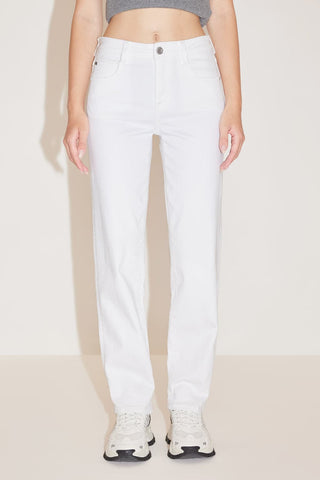 Straight Fit Cropped Jeans In White