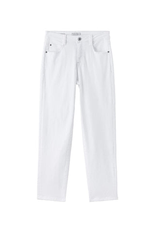 Straight Fit Cropped Jeans In White